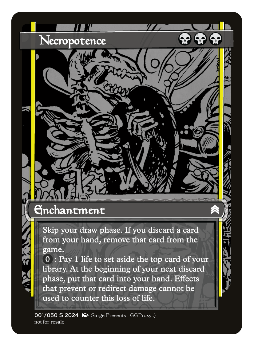 Necropotence Proxy Card – Tough Times