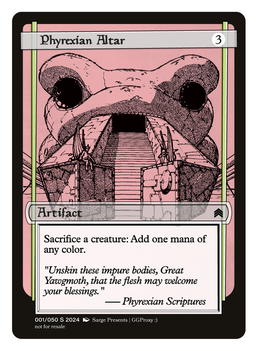 Phyrexian Altar Proxy Card Tough Times Phyrexian Altar Proxy Card Tough Times