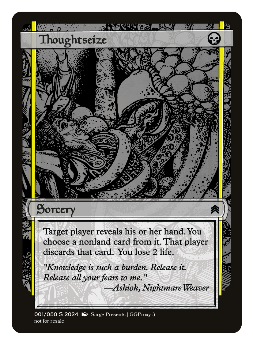 mtg cards like thoughtseize Proxy Card – Tough Times You choose a nonland Wizards, Trading Card, Aetherdrift Type:ALL 4 DECKS Rare