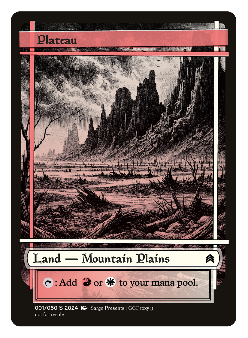 plateau mtg card Proxy – Tough Times The Value of Magic: southern hobby Mountain Plains Art:Moonshadow