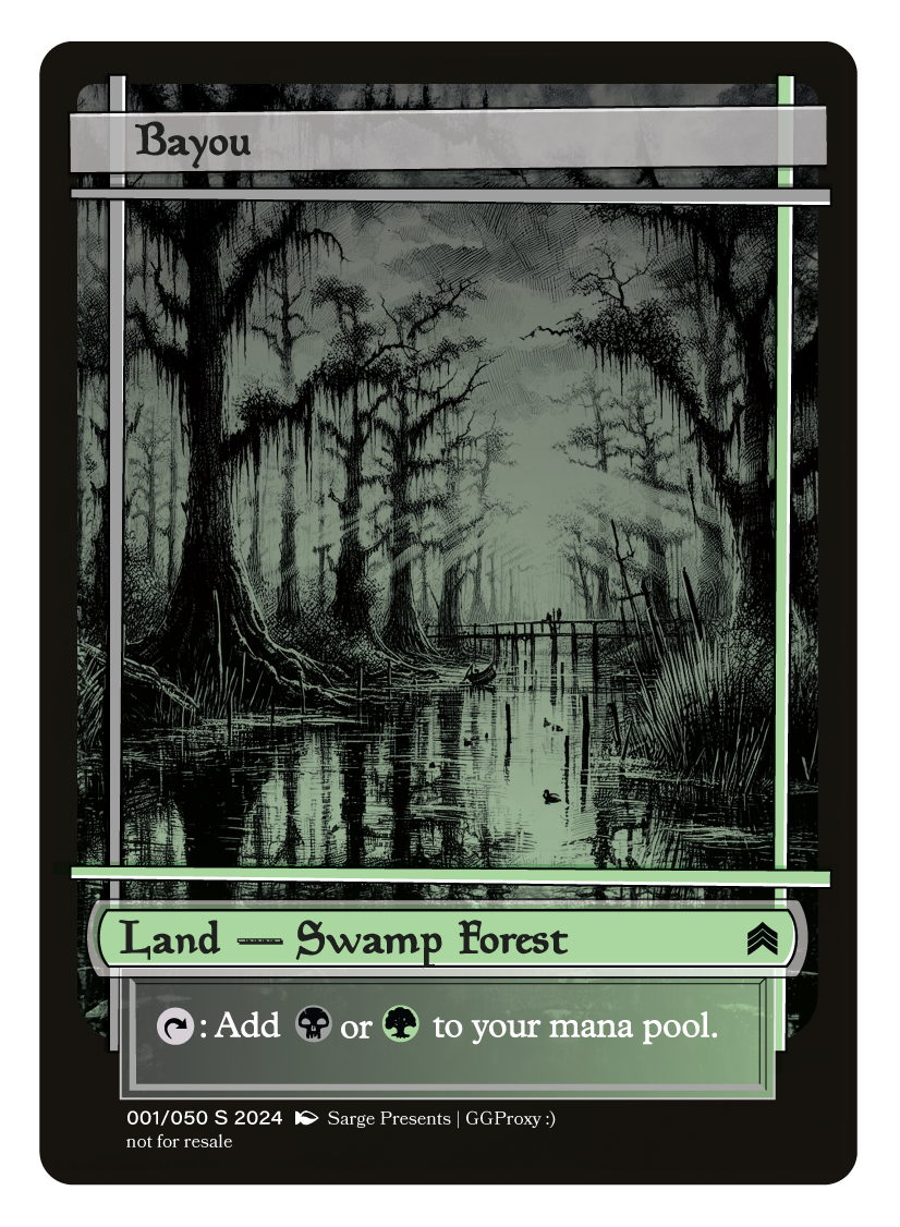 bayou mtg card Proxy – Tough Times Style:Fearless Swashbuckler Art Card NO SKETCH PUSH Swamp Forest. Best Simic Elves Commanders