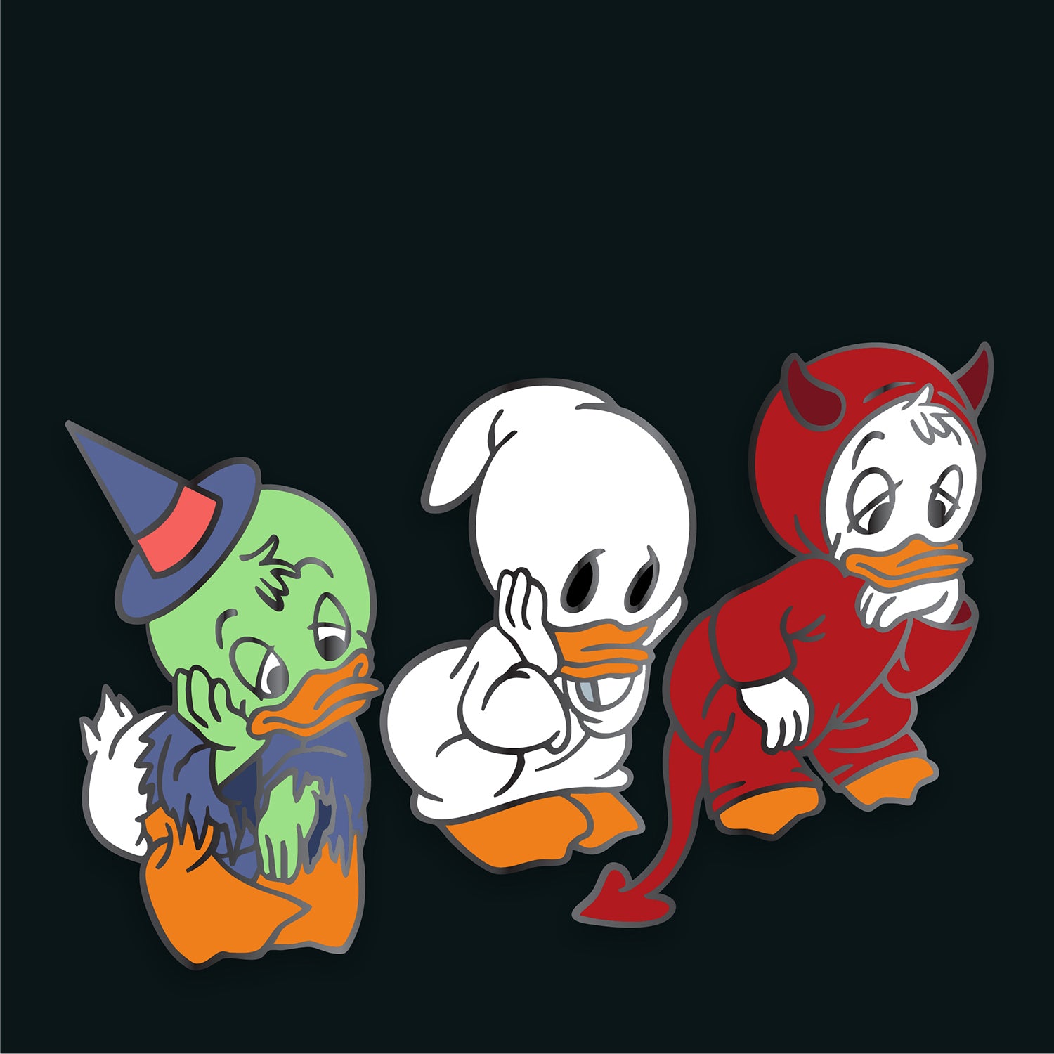 Spooky Boys Enamel Pin Set