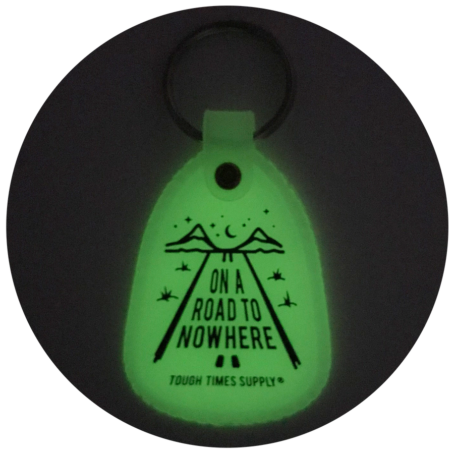 Glow-in-the-Dark Road to Nowhere Saddle Keychain - Tough Times 