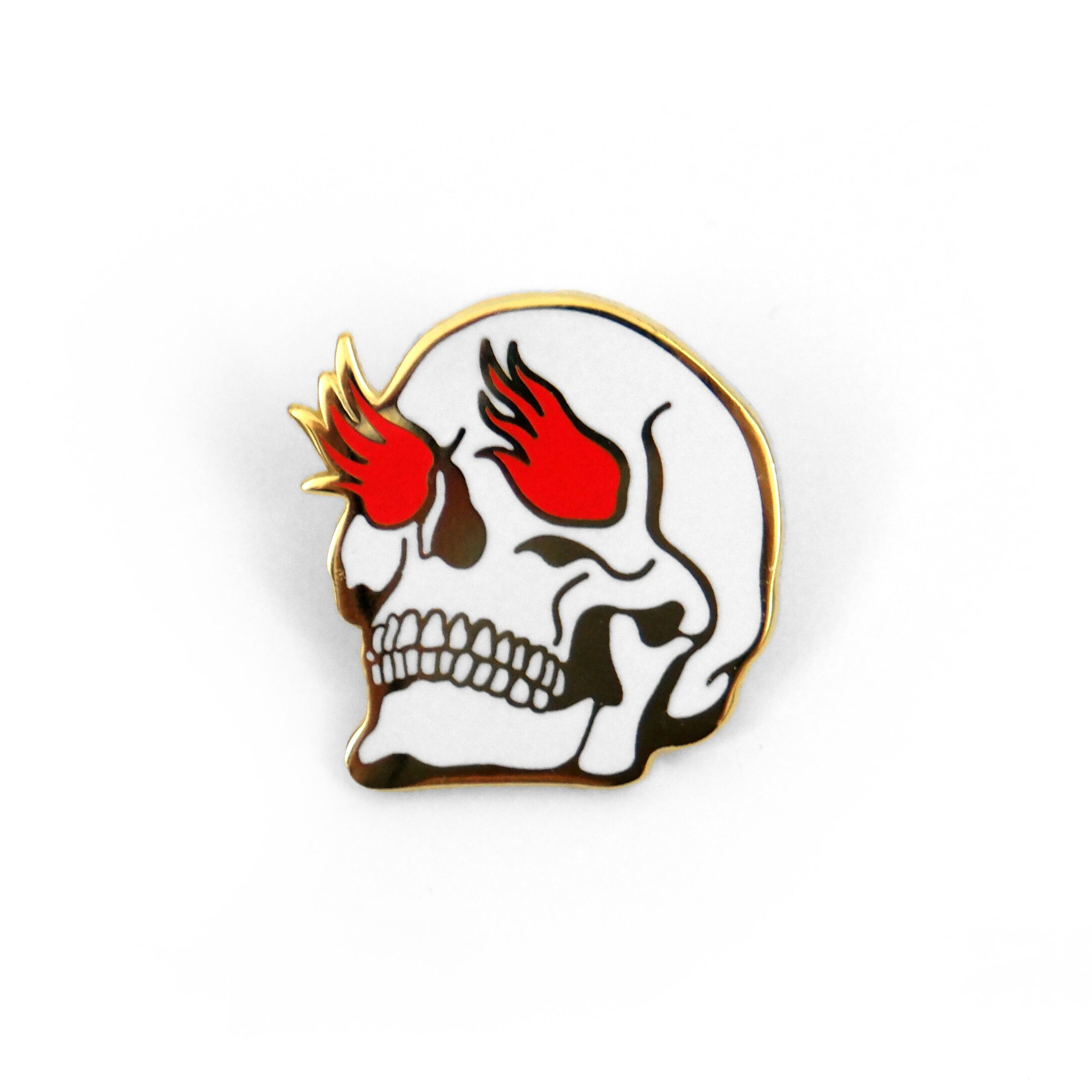 Burning Skull Pin - Tough Times 