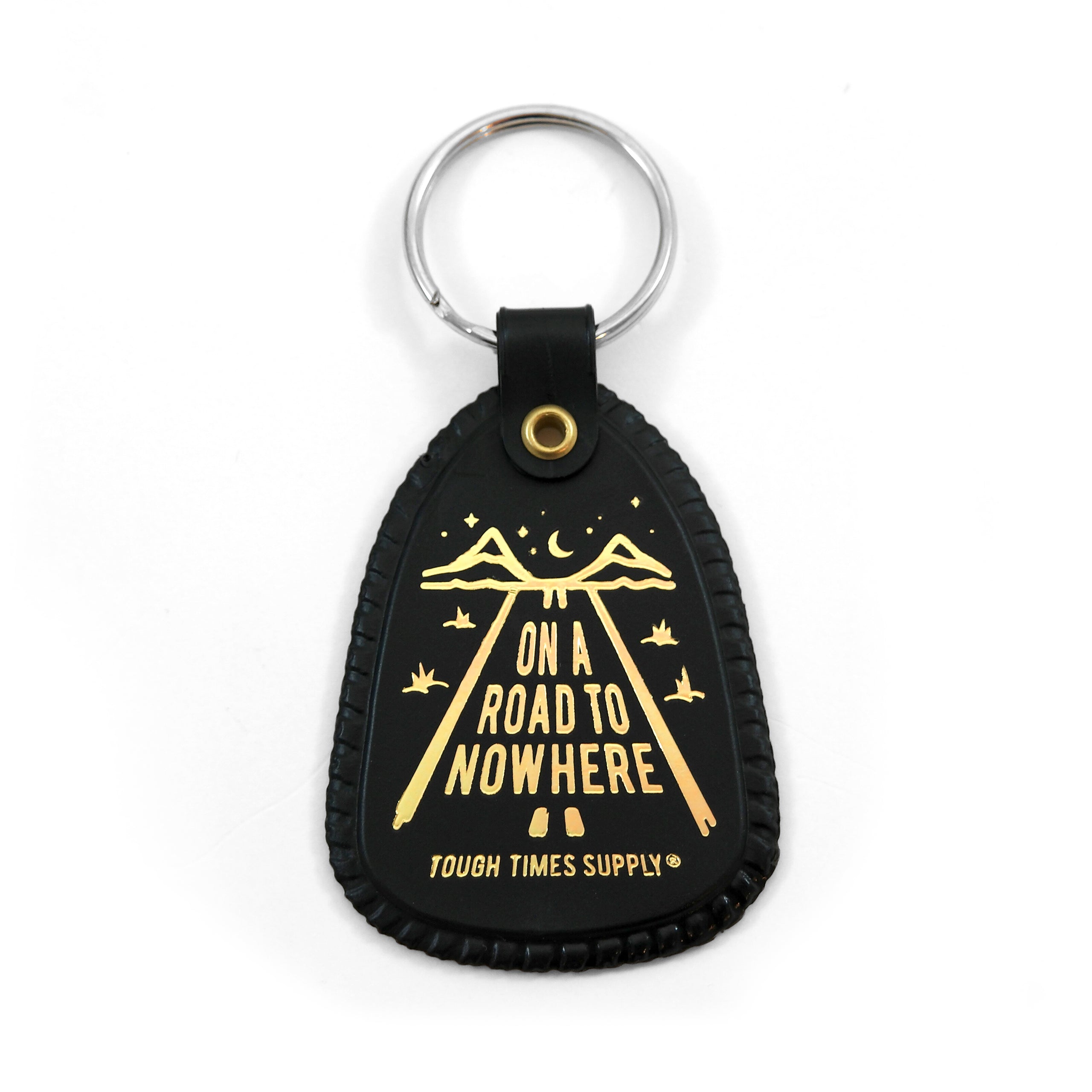 Black Road to Nowhere Saddle Keychain